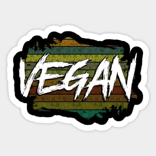 Retro Colored Vegan Stripes T-Shirt Sticker